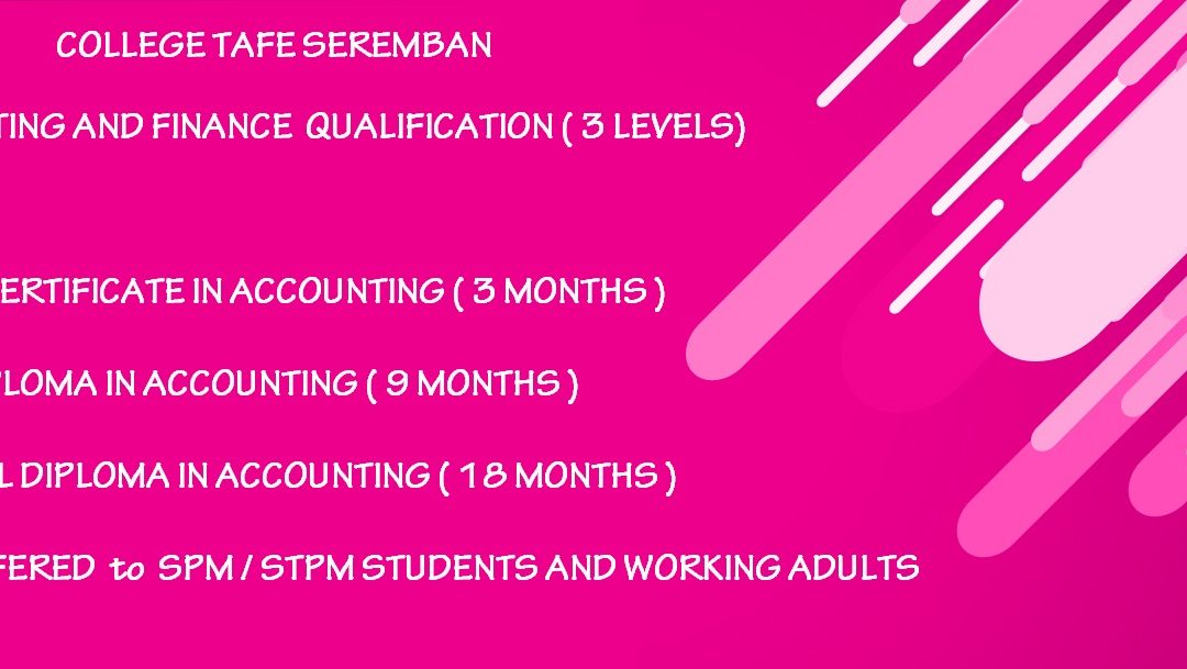 AAT ACCOUNTING AND FINANCE QUALIFICATION AT TAFE SEREMBAN